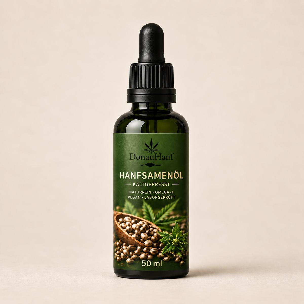 DONAU HANF Hanfsamenöl 50 ml – grüne Flasche